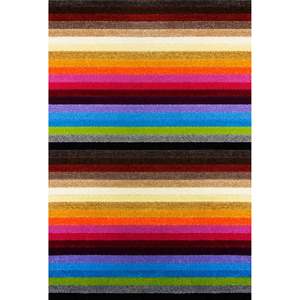 Netline Home Alya Boho Braided Area <b>Rug</b> Multicolour Striped Plush Hallway Runner for Bedroom - Product Image 1