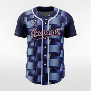 Factory Direct Men's <b>Baseball</b> Jersey Sublimation Print Denim Custom Logo Available - Product Image 2