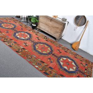 Vintage Turkish Kilim <b>Rug</b> Red <b>Black</b> 4.9x12.8ft Wool Latex Backing Patchwork 10mm Abstract Tabriz Rectangle Hallway Jute <b>Rug</b> - Product Image 4