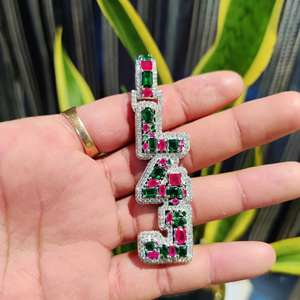 Pendentif Hip Hop en Argent Sterling 925 Or Rose VVS Moissanite Diamant Deux Tons Lettre de Luxe Nom Initial Personnalisé - Product Image 3