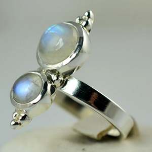 Rainbow Moonstone 925 Sterling <b>Silver</b> Handmade <b>Statement</b> <b>Ring</b> Men's Boho June Birthstone Jewelry Perfect Gift for Her Birthday - Product Image 6
