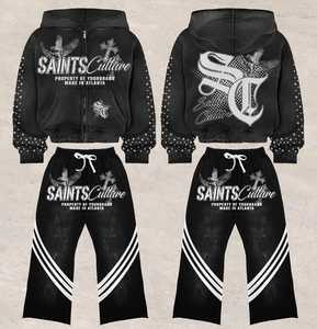 ชุดวอร์มสำหรับผู้ชายพิมพ์ลายริ้วแบบกำหนดเองแนวสตรีทใส่ได้ทุกเพศ - Product Image 6