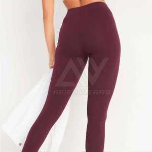 Leggings de fitness personnalisés de haute qualité pour femmes motif solide Leggings extensibles taille moyenne fermeture à la taille élastique vente en ligne - Product Image 2
