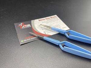 Pinces à cils professionnelles en acier inoxydable de type X, bleu bébé, logo privé personnalisé, extensions de cils, outil pointu, instruments ASB - Product Image 2