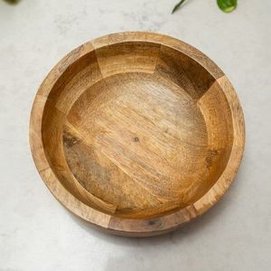 Bol à salade en bois d'acacia naturel avec revêtement alimentaire, bol à salade rond en acacia pour la maison, l'hôtel, la restauration - Product Image 5