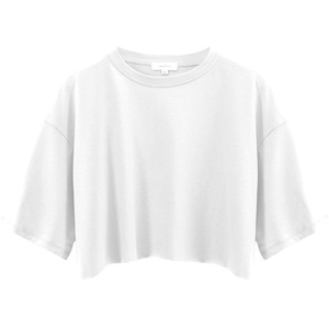 Camiseta corta de secado rápido de algodón ligero para mujer Diseño transpirable con impresión de logotipo personalizado para el verano - Product Image 3