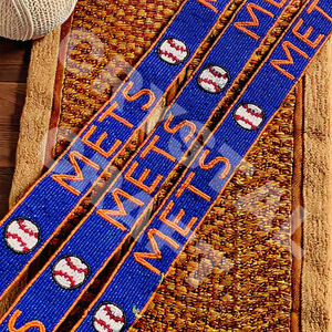 American Customized White Gold Seed Bead Bag Straps 'Hook Em Horns' <b>Fashionable</b> <b>Accessory</b> Beaded Purse Strap - Product Image 5
