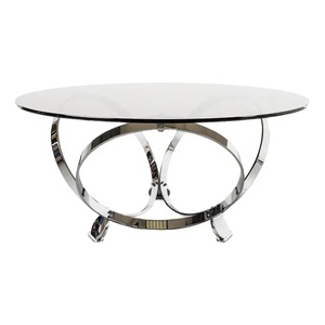 Modern Eco-Friendly Tempered Glass Coffee <b>Table</b> <b>Gold</b> Brushed Stainless Steel Base High Quality Living Room Furniture Best - Product Image 3