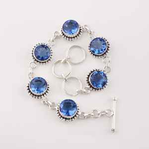 Bracelet en Tanzanite Pierre précieuse Fait à la main Argent Sterling 925 Réglable Bijoux Élégant Cadeau pour Femmes - Product Image 4