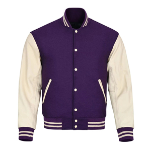 Chaqueta Varsity Acolchada para Hombre Skyler, Casual, Azul y Amarillo, Corte Regular, Poliéster/Rayón, Impermeable, con Estampado Metálico y Cierre de Cremallera - Product Image 1