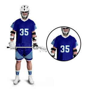 Conjuntos de uniformes de lacrosse juvenil de secado rápido de alta calidad personalizados con camisetas y pantalones cortos impresos por sublimación a bajo precio - Product Image 4