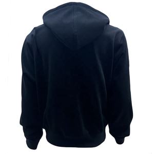 Alta calidad 100% algodón personalizado Zip-Up Chenille bordado parches invierno hombres Regular Fit Fleece Hoodie - Product Image 2