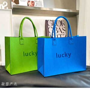 Sac fourre-tout en feutre personnalisé avec logo, grande capacité, poignée en corde portable, motif lettres tendance - Product Image 6
