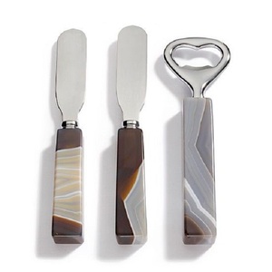 Último estilo, hoja de Metal y madera, 4 Uds., cuchillos para queso, cubiertos para queso, esparcidor de mantequilla, servidor de Pizza, utensilios de cocina, cuchillo para queso - Product Image 5