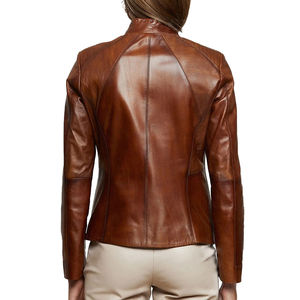 Chaqueta de Cuero Genuino de Diseño Premium para Mujer, Estilo Casual con Cierre, Nueva Llegada - Product Image 2