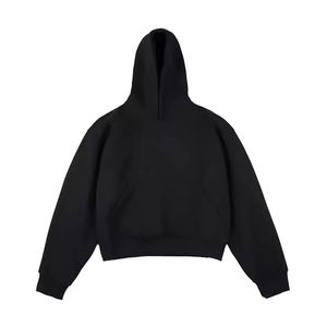 Hoodie court personnalisé 100% coton, coupe ample, épais, essentiel pour l'hiver, pour femme, en tricot molletonné lourd, avec badge, OEM - Product Image 1