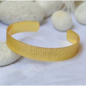 Handmade Classic Cuff <b>Bracelets</b> in Gold Plated Brass Elegant Style with Classic Design - Product Image 5