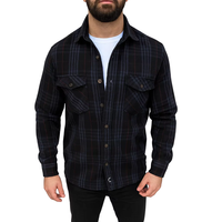 Erkekler Smart Casual Overshirt saten uzun kollu çift göğüslü düğme ekose Shacket gömlek Streetwear giyim moda üst cepler