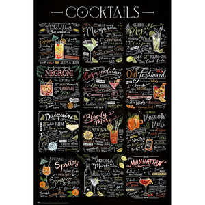 Affiche sur le thème des cocktails pour ajouter une touche amusante à votre espace - Product Image 1