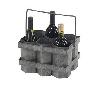 <b>Top</b> Selling Metal 6 Bottle Holder Beer Bottle Holder Caddy High Quality Galvanized Bar & Picnic <b>Tools</b> - Product Image 1