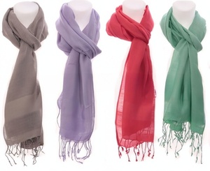 ÉCHARPE légère en RAYON VISCOSE de style long pour un design uni d'été - Product Image 1