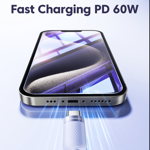 Toocki mới Vật liệu silicon nhanh sạc cáp Loại C để Loại C 60W Silicone 1m 2M 3m cáp dữ liệu - Product Image 4