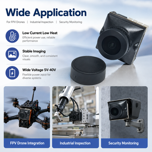 กล้องโดรน FPV สำหรับอุตสาหกรรม 1800TVL HD CMOS WDR มองเห็นในเวลากลางคืน แสงน้อย ความหน่วงต่ำพิเศษ มุมมองภาพ 150 องศา 5-40V OEM - Product Image 4