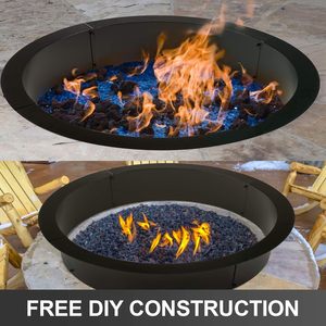 Weatherproof Steel Fire Pit for Outdoor Heating <b>and</b> <b>BBQ</b> Cooking with Removable Components - Product Image 5