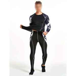Ensemble de vêtements de sport à compression haute performance, chemise et legging pour l'entraînement, MMA, salle de sport, vêtements de sport pour hommes, chemises et pantalons de compression - Product Image 4