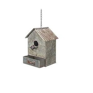 Boîte aux lettres design Maison d'oiseau en métal galvanisé Design classique Maison d'oiseau cabane galvanisée faite à la main grossiste - Product Image 6