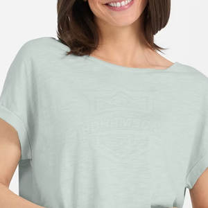 <b>Women's</b> Casual Street Wear <b>T</b>-<b>Shirt</b> & <b>Shorts</b> <b>Set</b> Customized Logo Solid Pattern-Wholesale - Product Image 3