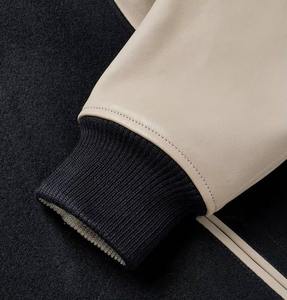 แจ็คเก็ตเบสบอลแบบ Letterman Bomber ผ้าวูล แขนหนัง สำหรับผู้ชาย ปี 2026 ราคาขายส่งแบบกำหนดเองได้ - Product Image 4