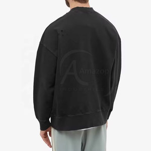 Sweat-shirts surdimensionnés pour hommes à manches longues avec logo personnalisé, prix de gros, en coton mélangé - Product Image 5