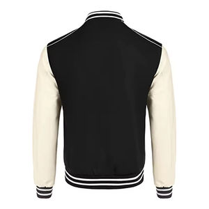 Chaqueta universitaria de fieltro y cuero de mezcla de lana fina personalizable estilo Letterman de alta calidad con lona personalizable al por mayor - Product Image 6