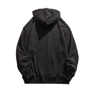 Sweat à capuche respirant en coton écologique 550g pour homme, personnalisé avec logo frontal, vente en gros - Product Image 3
