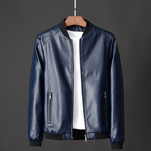 <b>Men's</b> Leather <b>Jackets</b> Solid Color Casual PU <b>Jackets</b> for <b>Men</b> Autumn Winter Plus Size Fashion Zipper <b>jacket</b> for <b>men</b> - Product Image 5