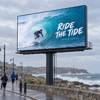 Écran LED publicitaire extérieur étanche IP65 P5 à économie d'énergie pour système média de boulevard côtier, approvisionnement OEM