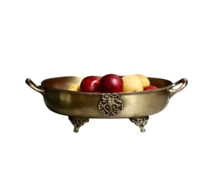 Plato de Servir de Latón con Diseño Árabe, Forma Ovalada, para Hogar, Bodas, Hoteles, Vajilla de Mesa, Frutas, Ensaladas, Aperitivos - Product Image 3