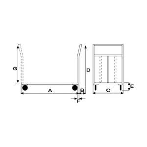 New Maxi <b>Platform</b> with Wheels and Brakes Size 600x1000mm - Product Image 2