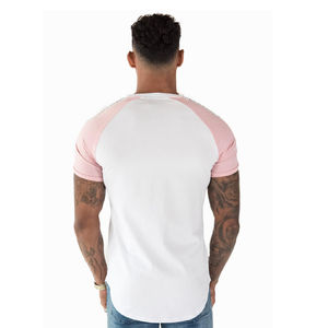 Vente en gros T-shirts pour hommes sur mesure coupe régulière séchage rapide polyester/coton jersey manches courtes couleur unie 180g couleur personnalisée - Product Image 2