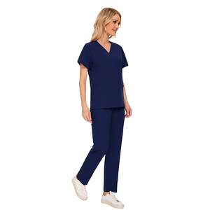 Uniforme médico Enfermeras Desgaste Venta al por mayor Scrubs Traje de enfermería Jogger Hospital Reutilizable Poliéster Personalizado Scrub Set Tela Scrubs - Product Image 5