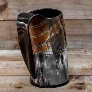 Mug authentique en corne de buffle pour hommes, vente en gros, tasse Viking sculptée, décoration, exportation mondiale depuis l'Inde - Product Image 6