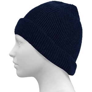 Bonnet en laine mélangée doux pour l'hiver Bonnet en tricot extensible avec logo personnalisé pour adultes Bonnets d'hiver à la mode - Product Image 5