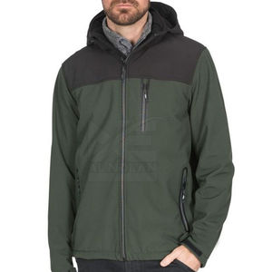 Men's High Street Windproof <b>Waterproof</b> Breathable Anti-UV Softshell <b>Jacket</b> Winter Hooded Front Logo Zipper Closure <b>Thin</b> Outdoor - Product Image 3