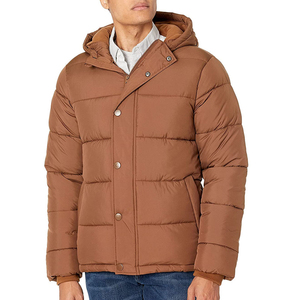 Chaqueta Acolchada Sólida de Moda para Hombre |   Chaqueta de Invierno con Cuello Alto y Cremallera para Ropa Urbana - Product Image 1