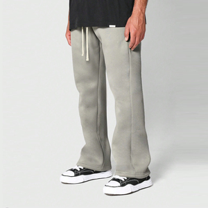 2024 haut tendance pantalon évasé ample qualité assurée doux pantalon en toile unie décontracté Hip Hop pantalons de survêtement évasés - Product Image 1