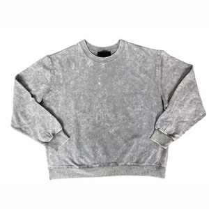 Sweat-shirts vintage délavés à l'acide pour hommes, coupe oversize, col rond, 100 % coton, 380 g/m², collection basiques 2026 - Product Image 3
