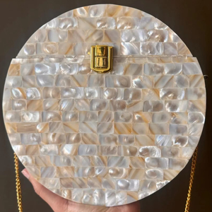 Unisex Exclusivo Madre Perla Embrague Adornos de cristal Decoraciones de diamantes Accesorio de declaración económico para bolsos - Product Image 1