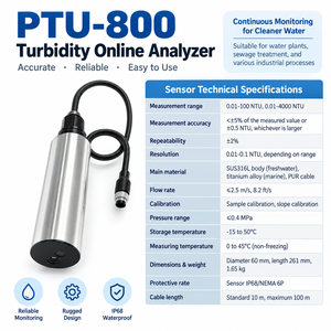 Analyseur de turbidité numérique <span class=keywords><strong>FUNEL</strong></span> PTU800 POM avec capteur RS485 Modbus pour le traitement de l'eau, 0,01-4000 NTU, précision de 5 % - Product Image 5