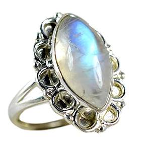 925 Sterling Silver Rainbow Moonstone <b>Statement</b> <b>Ring</b> Handmade Boho June Birthstone Jewelry 18K Perfect Gift for Her Birthday - Product Image 1